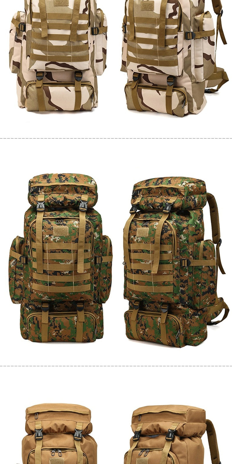 80L Large Military MOLLE Tactical Army Backpack Rucksack — ERucks