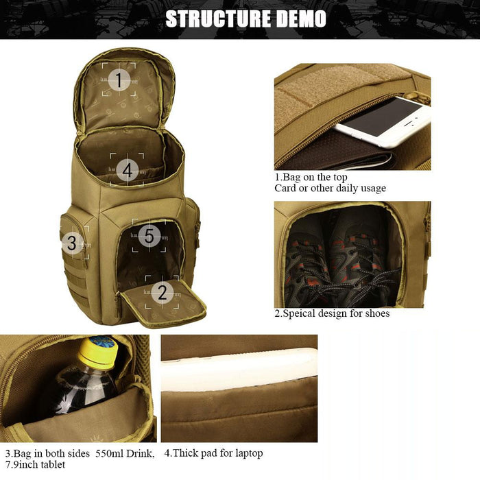 Protector Plus 40L Modern Military Molle Tactical Army Backpack