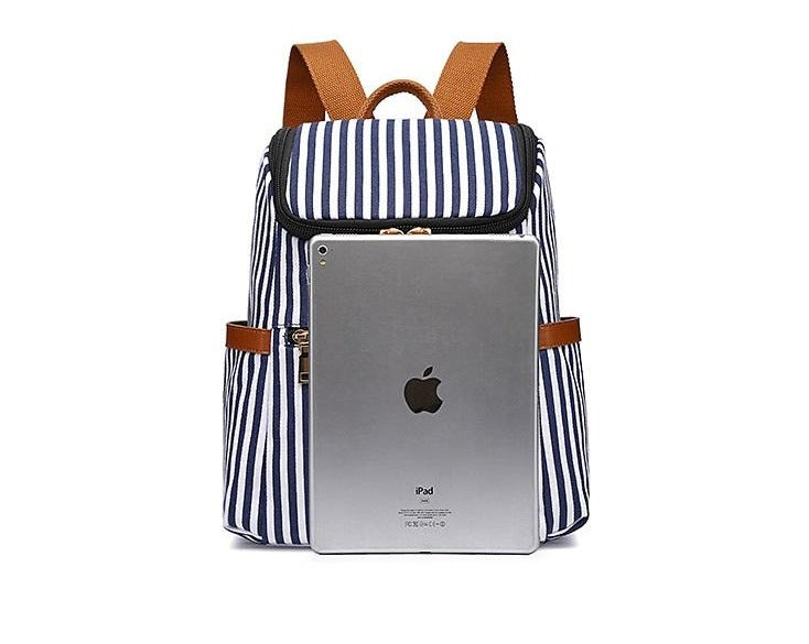 Women's Striped Canvas Backpack