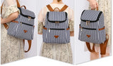 Women's Striped Canvas Backpack