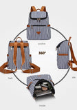 Women's Striped Canvas Backpack