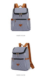 Women's Striped Canvas Backpack