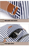 Women's Striped Canvas Backpack