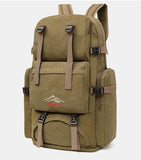 60L Large Canvas Camping Hiking Backpack