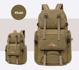 60L Large Canvas Camping Hiking Backpack