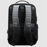 Men's Genuine Leather Travel Thin USB Charging Laptop Backpack