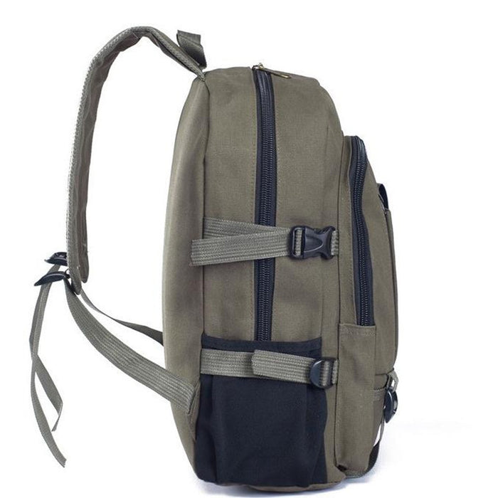 Multi-Pocket Canvas School Backpack