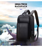 Men's Genuine Leather 15.6 Inch USB Charging Laptop Backpack