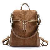 Women's Vintage Vegan Leather Tote Backpack