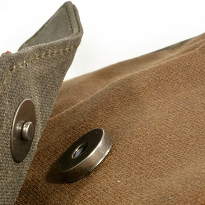Men's Vintage Cowhide and Canvas Top Rolled Explorer Backpack