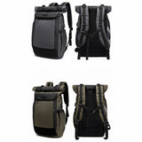 Men's Modern Roll Top | Top Loaded 17" Laptop Backpack with USB Charging