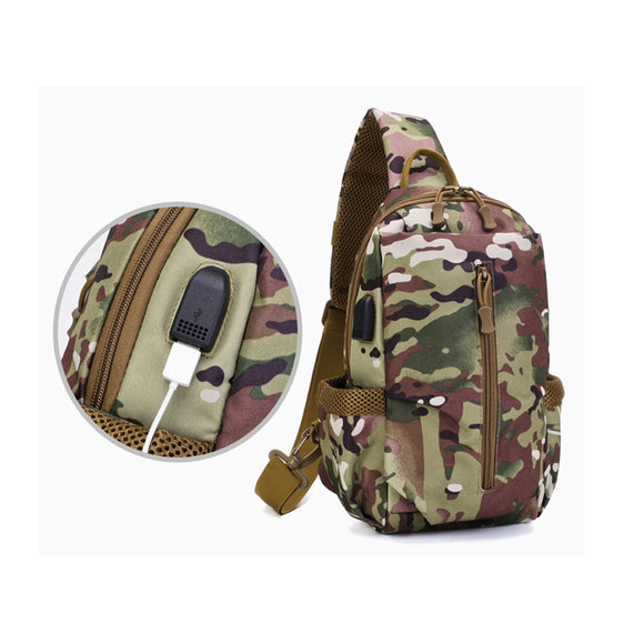 Military Style 5L Sling Backpack with USB Charging