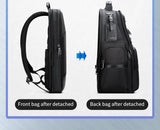 Men's Business Travel Large Capacity Expandable Backpack