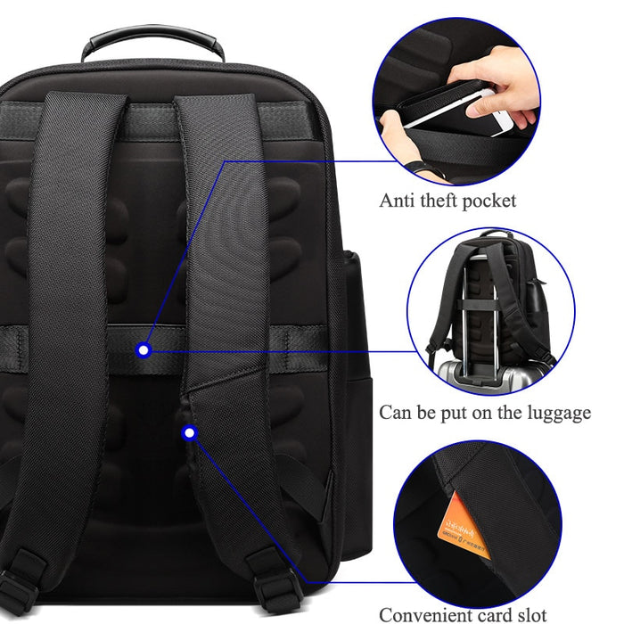 Women's Nylon Waterproof USB Charging 15.6 Inch Laptop Backpack