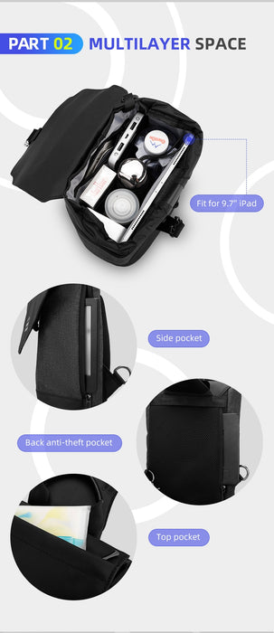 Mark Ryden USB Charging 9.7 Inch Shoulder Cross Body Sling Backpack