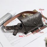 Women's Rivet Studded Leather Purse - Belt Bag