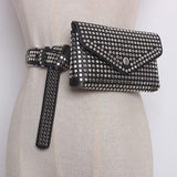 Women's Rivet Studded Leather Purse - Belt Bag