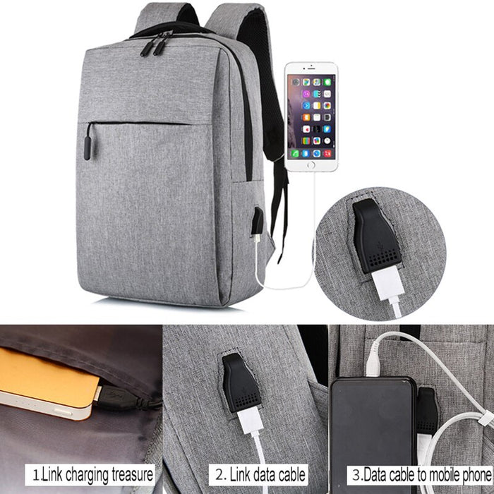 Classic USB Charging School Backpack