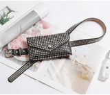 Women's Rivet Studded Leather Purse - Belt Bag