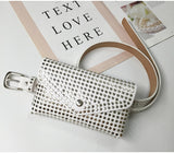 Women's Rivet Studded Leather Purse - Belt Bag