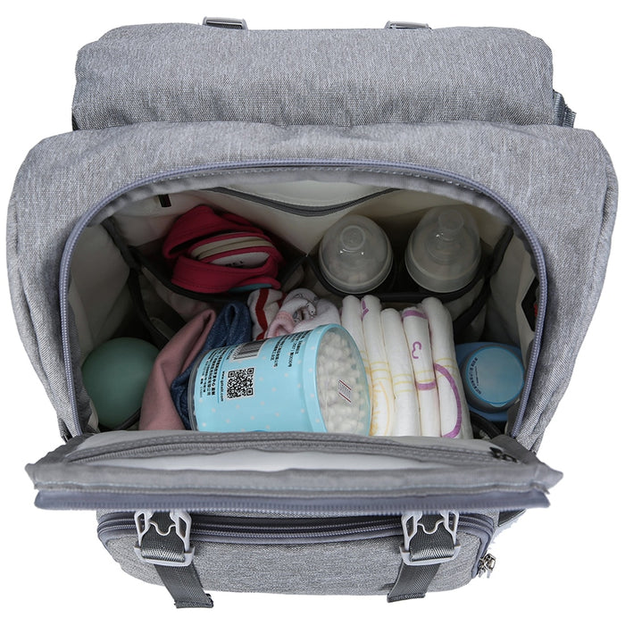Maternity - Baby Diaper Organizer Backpack with Diaper Mat and USB Charging Port