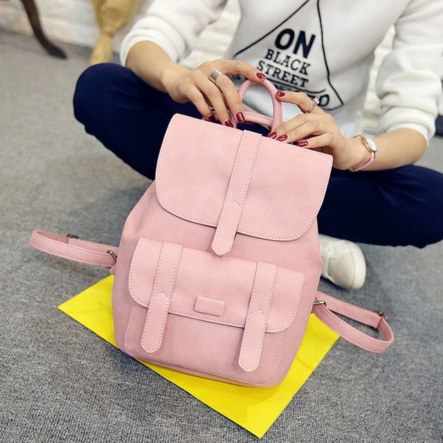 Women's Vegan Suede Leather Mini Backpack