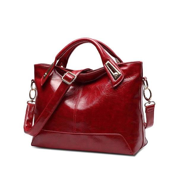 Women's Oil Wax Vegan Leather Hand Bag