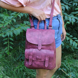 Women's Vegan Suede Leather Mini Backpack