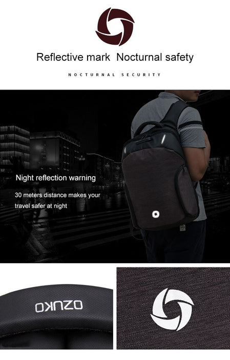 Men's Medium Anti-Theft 15" Laptop Backpack with USB Charging and TSA Lock