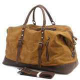 Men's Large Vintage Waxed Canvas Travel Duffel Bag