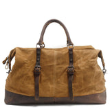 Men's Large Vintage Waxed Canvas Travel Duffel Bag