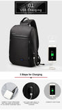 Men's Small Single Shoulder Anti-Theft 13" Laptop Backpack with USB Charging