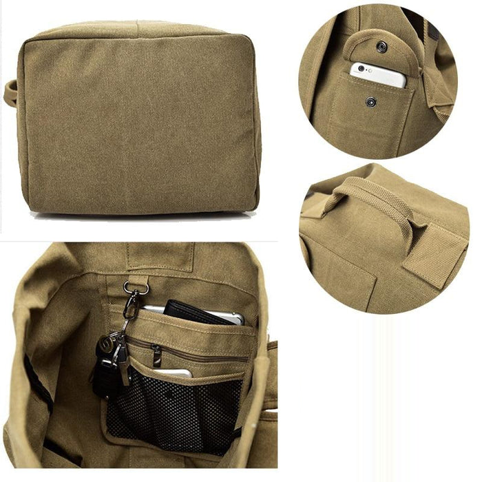 40L Tactical Military Duffel Classic Canvas Drab Bag with Shoulder Straps
