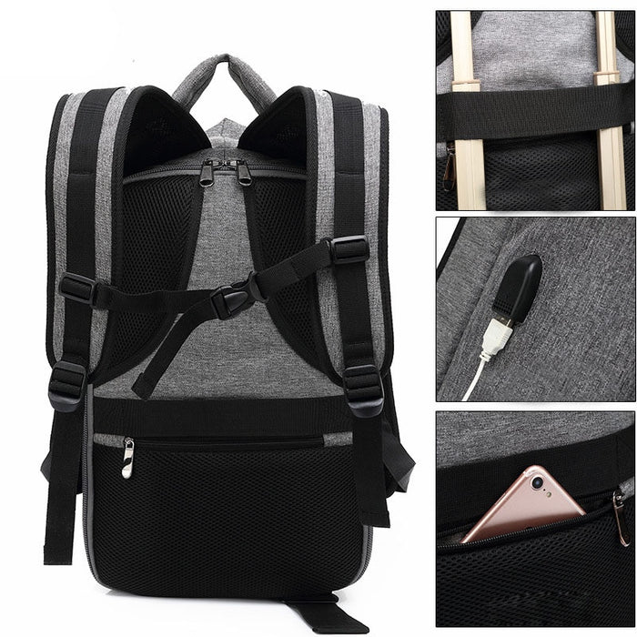 Men's Oxford Trendy Fashion Modern 15" Laptop Backpack with USB Charging