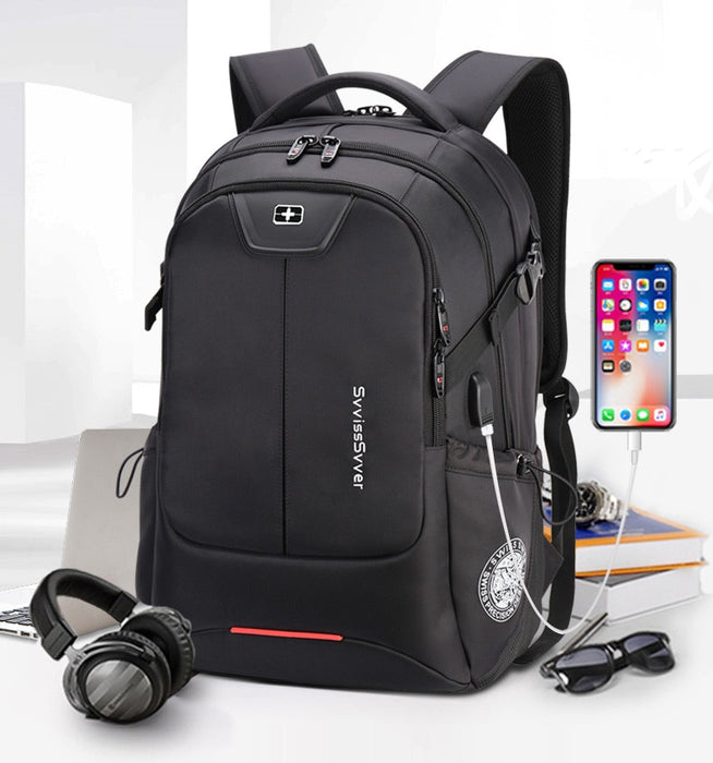 Swiss Design Large Capacity Travel 15" Laptop Backpack with USB Charging and Lock