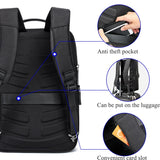 Men's Expandable Nylon Business 15" Laptop Backpack with USB Charging