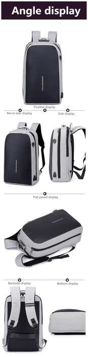 Men's Anti-Theft Backpack with USB Charging and Lock