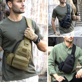 Molle Single Shoulder Sling Chest Backpack with USB Charging