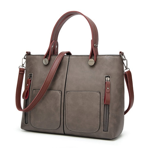 Women's Vintage Matte Stressed Casual Tote