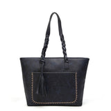 Women's Vintage Vegan Leather Tassel Tote