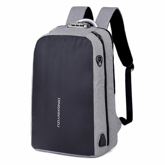 Men's Anti-Theft Backpack with USB Charging and Lock