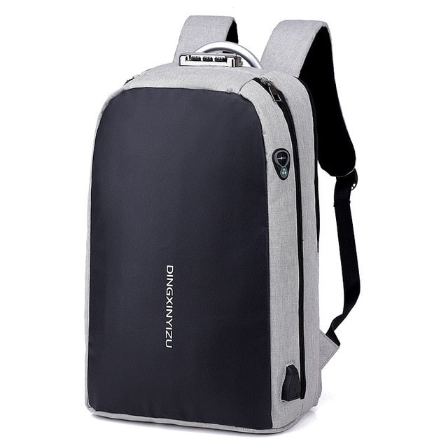 Men's Anti-Theft Backpack with USB Charging and Lock