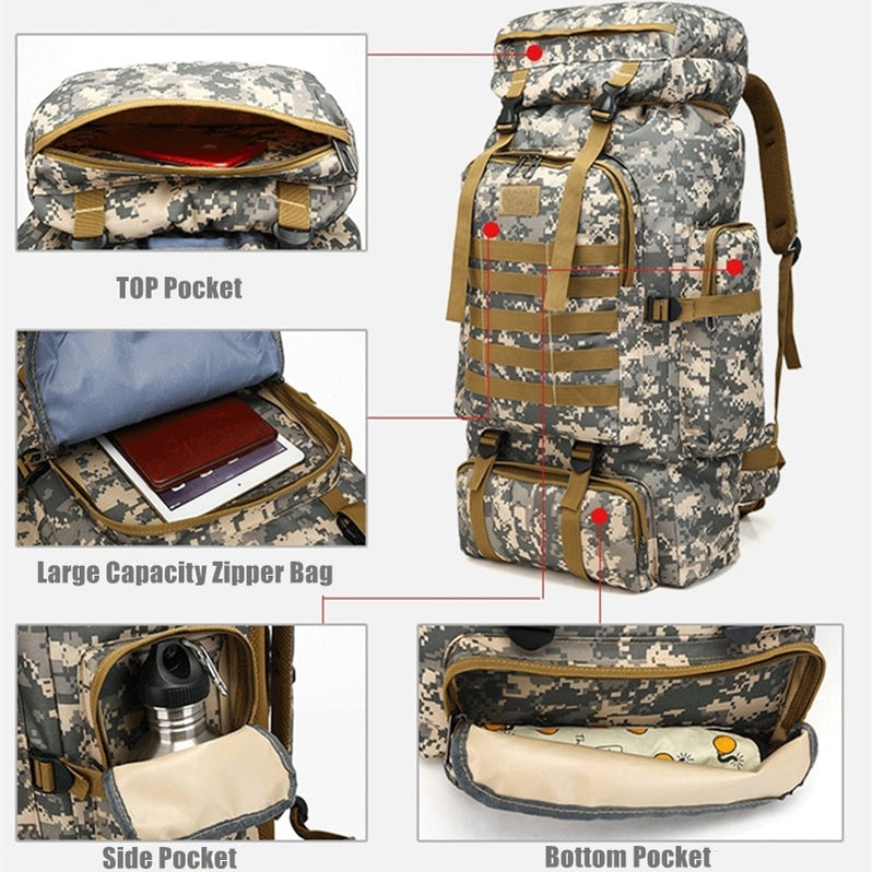 80L Large Military MOLLE Tactical Army Backpack Rucksack — ERucks