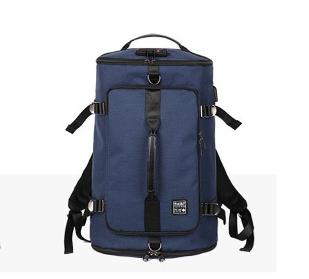 Medium Oxford Anti-Theft Barrel Duffel Bag Backpack with USB Charging and TSA Lock