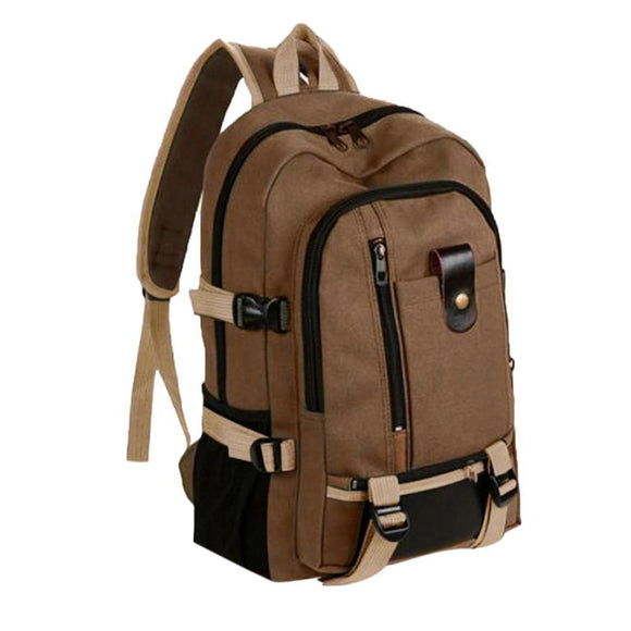 Multi-Pocket Canvas School Backpack