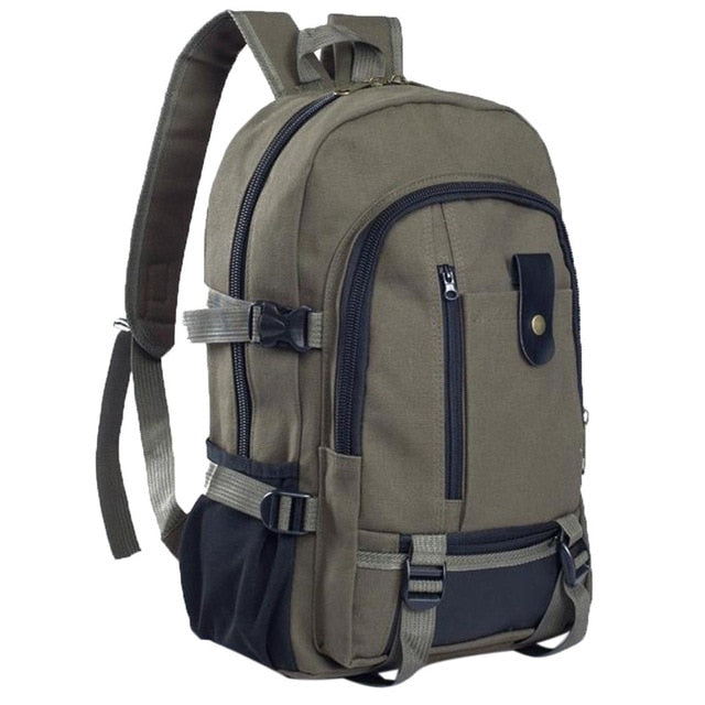 Multi-Pocket Canvas School Backpack