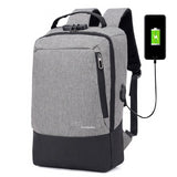 Men's Canvas Medium Anti-Theft Business 15" Laptop Backpack with USB Charging and TSA Lock