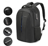 Men's Anti-Theft Waterproof Laptop Backpack with USB Charging and TSA Lock