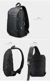 Men's Small Single Shoulder Anti-Theft 13" Laptop Backpack with USB Charging