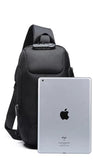 Men's Small Anti-Theft Sling Backpack with TSA Lock and USB Charging